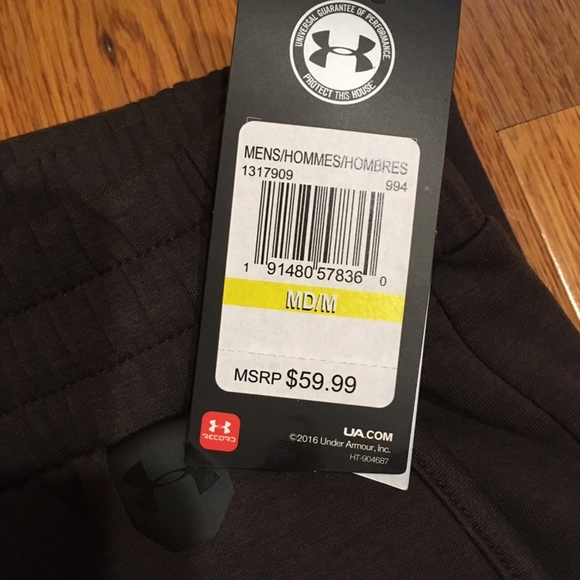 UNDER ARMOUR Unstoppable Pants M Medium Brown NWT - Picture 2 of 3